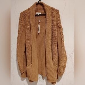 NWT Women’s Light brown Large Haven Well Within cardigan with pockets